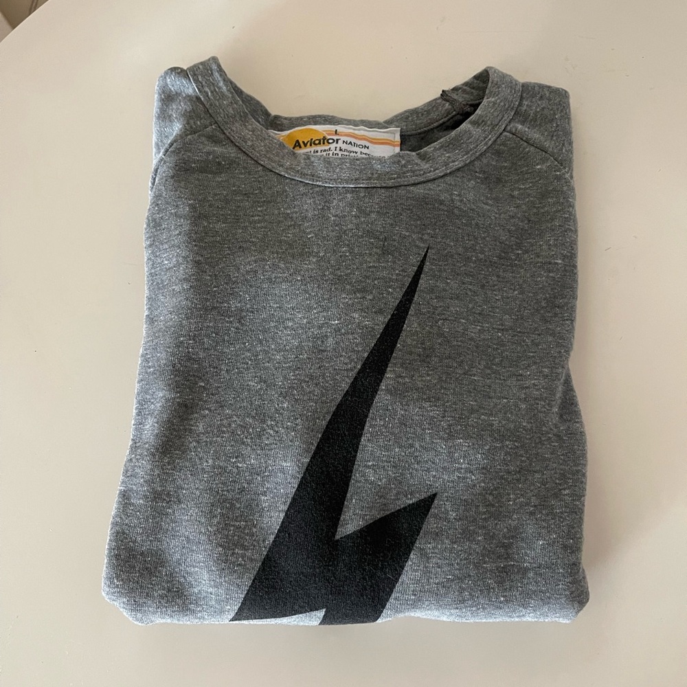 Aviator Nation Relaxed Fit Crew neck bolt Sweatshirt L